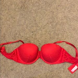 Victoria Secret, laced red bra w/without straps